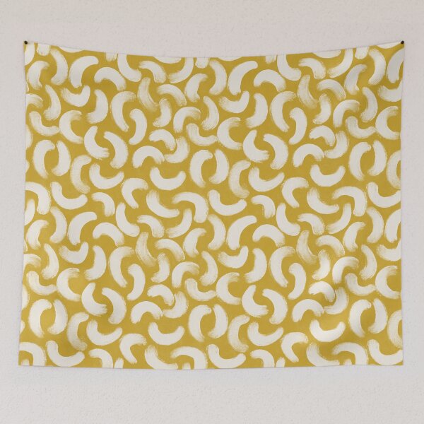 Item preview, Boho gouache brush strokes in warm mustard yellow designed and sold by Illustrated by Nat.