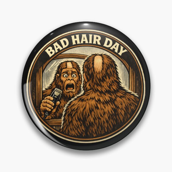 Item preview, Bad Hair Day Bigfoot – Shaving Disaster Mirror Funny Tee designed and sold by Giggle Gear Tees.