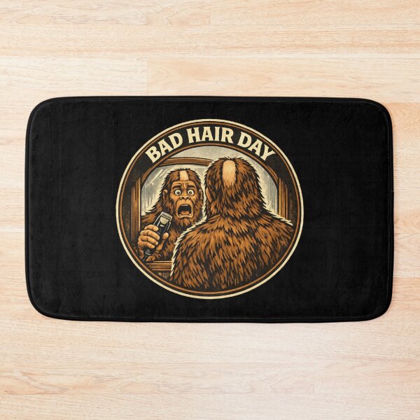 Item preview, Bad Hair Day Bigfoot – Shaving Disaster Mirror Funny Tee designed and sold by Giggle Gear Tees.