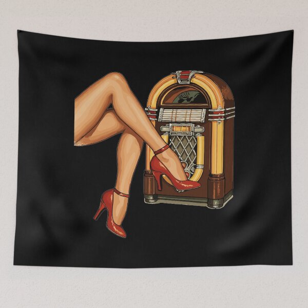 Item preview, Rockabilly 50s Heels Pin Up Legs Jukebox Retro Gift designed and sold by Pineapple-Tree.