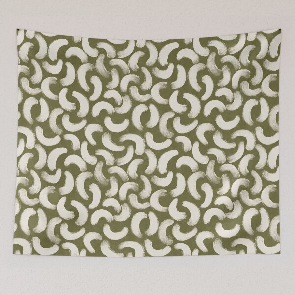 Item preview, Boho gouache brush strokes in olive green designed and sold by Illustrated by Nat.