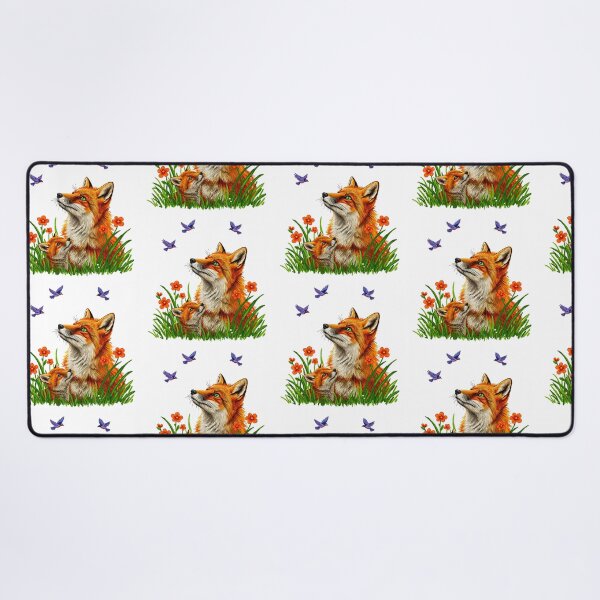 Item preview, Mother Fox and Kit with Purple Birds designed and sold by TeeARTHY.
