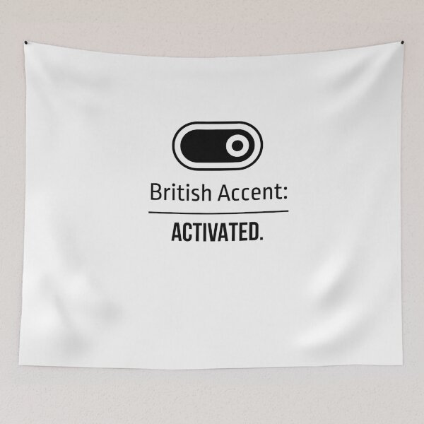 Item preview, British Accent: Activated – Minimalist Funny Design Gifts for Fans of British Humor and English Teacher designed and sold by furcen.