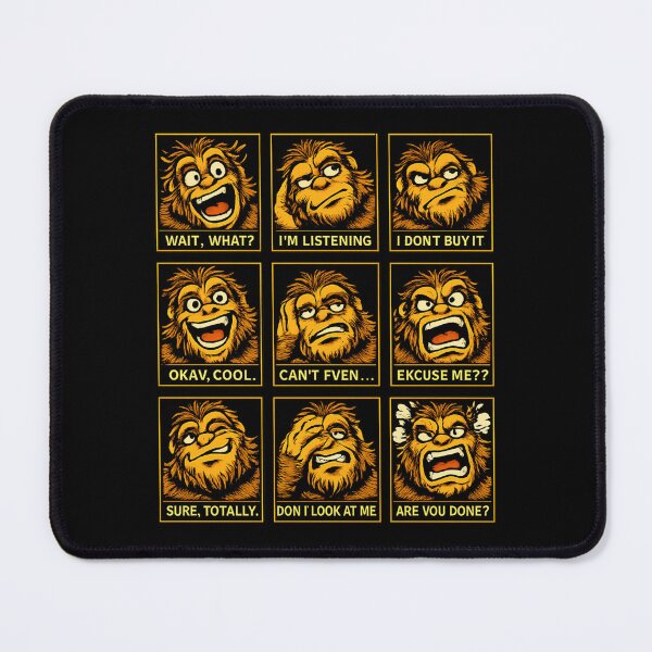Item preview, Bigfoot Moods Reaction Grid – Funny Sasquatch Faces designed and sold by Giggle Gear Tees.