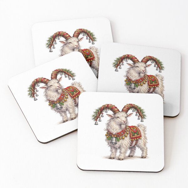 Item preview, Winter Yule Goat Wiccan Christmas Art designed and sold by TeeARTHY.