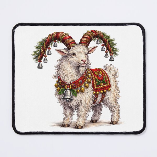 Item preview, Winter Yule Goat Wiccan Christmas Art designed and sold by TeeARTHY.