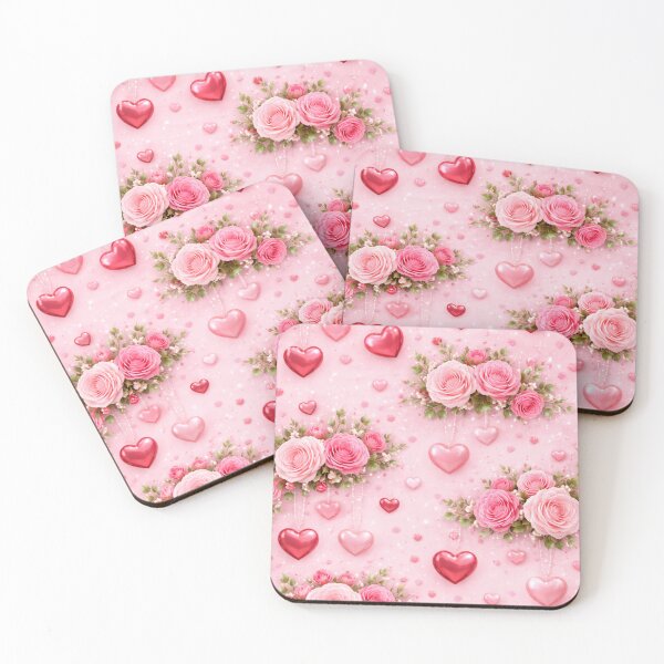 Item preview, Seamless Valentine’s Day Floral Heart Pattern | Romantic Pink Allover Background designed and sold by MICHELLE62608.