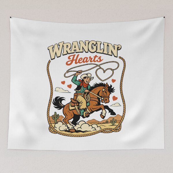 Item preview, Wranglin Hearts Cowboy Valentine Western Love designed and sold by FreshVibe Prints.
