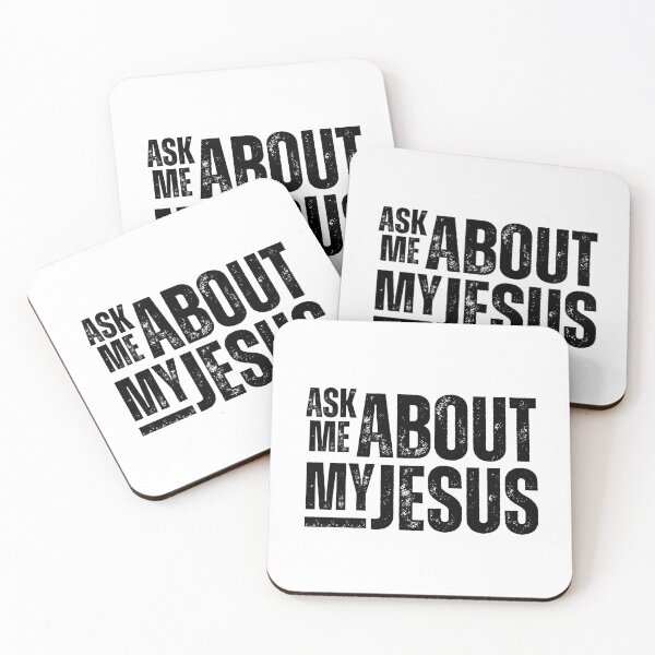 Item preview, Ask Me About My Jesus – Bold Christian Evangelism Design for Faith Conversations and Outreach Black Distressed Font Stacked designed and sold by GFamilyC.