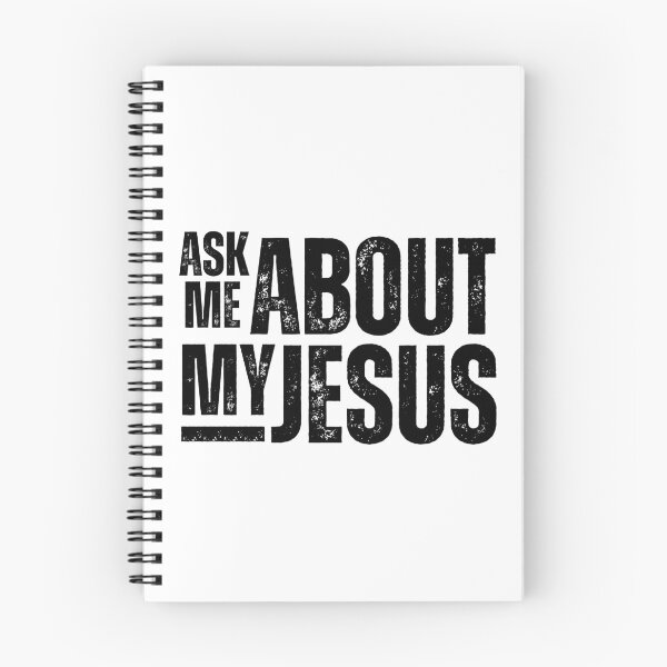 Item preview, Ask Me About My Jesus – Bold Christian Evangelism Design for Faith Conversations and Outreach Black Distressed Font Stacked designed and sold by GFamilyC.