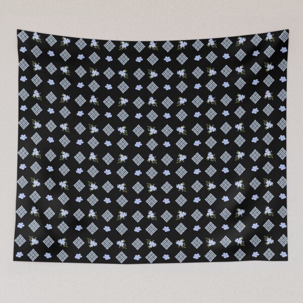 Item preview, Floral Geometric Seamless Pattern on Black designed and sold by Atchara-Siri.
