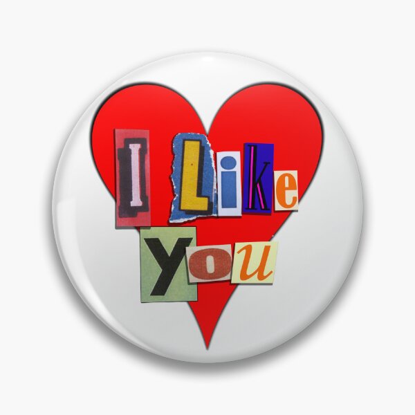 Item preview, Retro Ransom Note I Like You Heart Collage designed and sold by IntrusiveMind210.