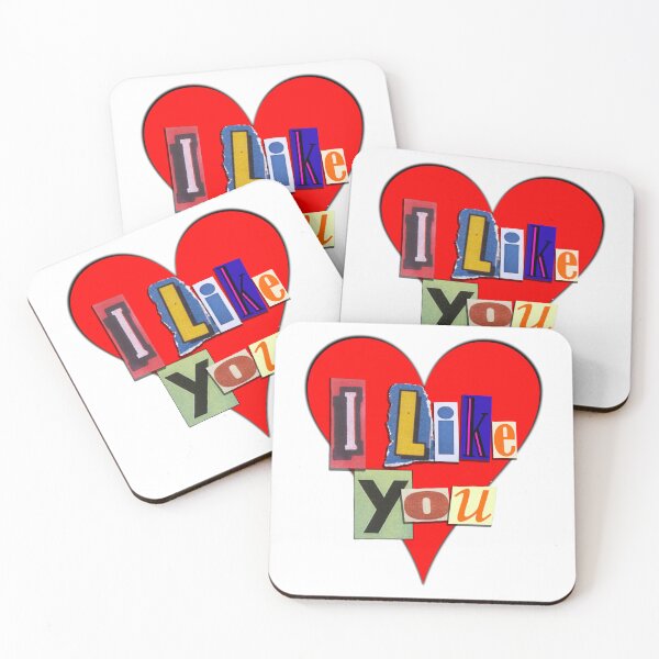 Item preview, Retro Ransom Note I Like You Heart Collage designed and sold by IntrusiveMind210.