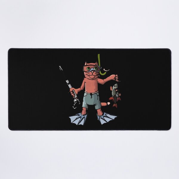 Item preview, Scuba Cat Fisher – Funny Underwater Cartoon Character Illustration designed and sold by Bianormal.