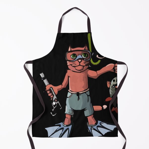 Item preview, Scuba Cat Fisher – Funny Underwater Cartoon Character Illustration designed and sold by Bianormal.
