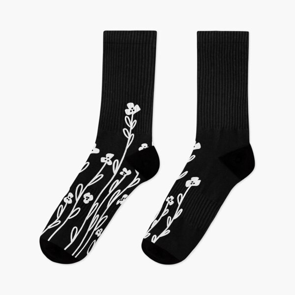 Item preview, Simple black white wildflower doodles minimalist floral designed and sold by hollycooper.