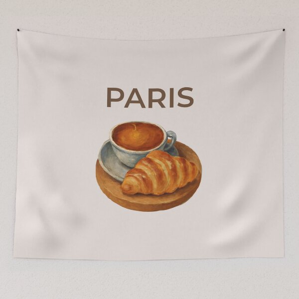 Item preview, Paris City Vibes Coffee and Croissant designed and sold by Inkworksbyshery.