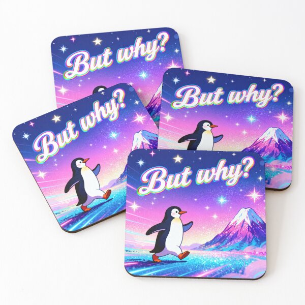 Item preview, But Why Penguin Meme Funny Cosmic Galaxy Design designed and sold by Africanob.
