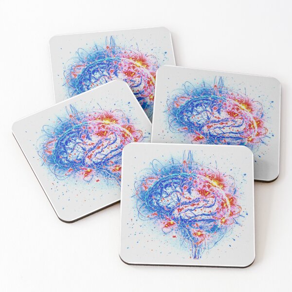 Item preview, Abstract Colorful Brain Art – Neural Energy & Creativity designed and sold by linesbydunja.