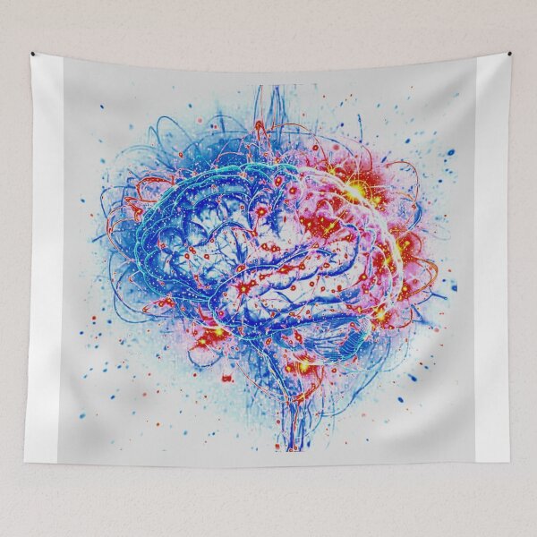 Item preview, Abstract Colorful Brain Art – Neural Energy & Creativity designed and sold by linesbydunja.