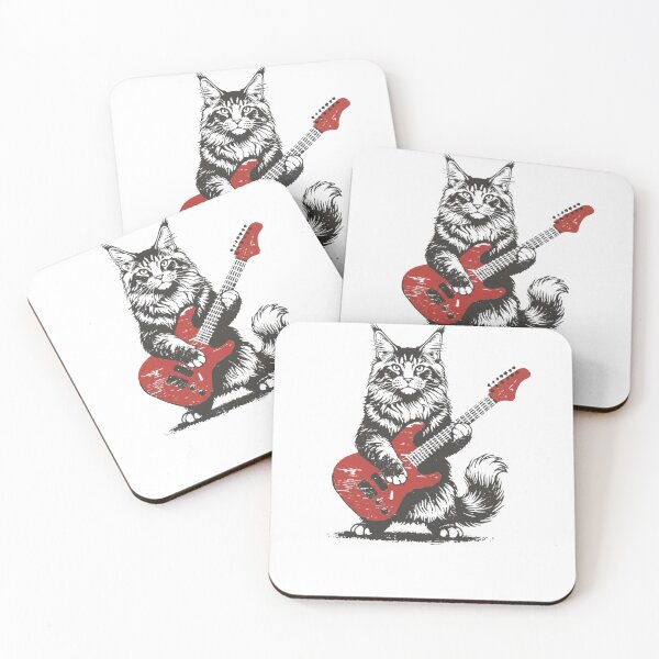 Item preview, Cat Rocker Guitarist Maine Coon Cat designed and sold by salmzouriart.