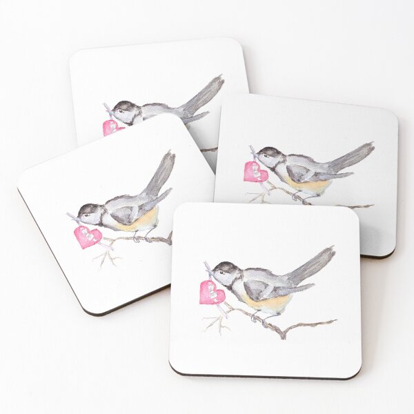 Item preview, Cheerful Chickadee Valentine Cute Love Bird Illustration designed and sold by ajoann.
