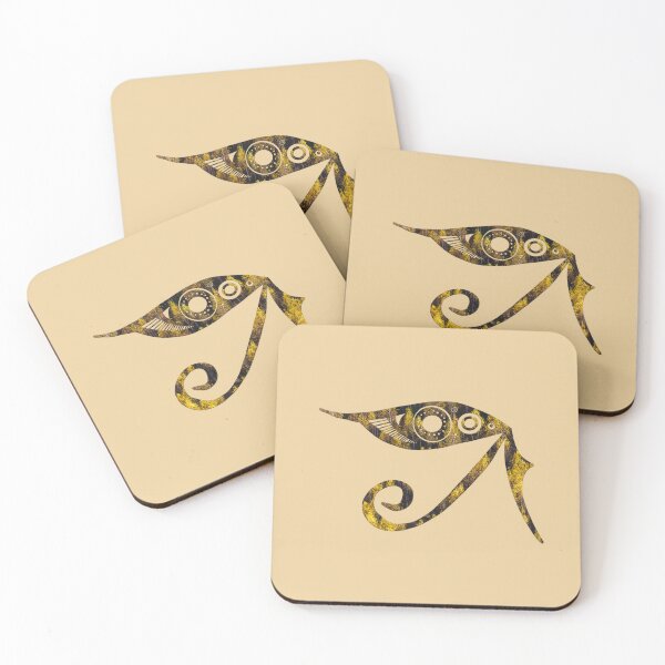 Item preview, : Steampunk golden Eye of Horus - Ancient Egypt Cyberpunk Aesthetic designed and sold by Mad-by-The-O.