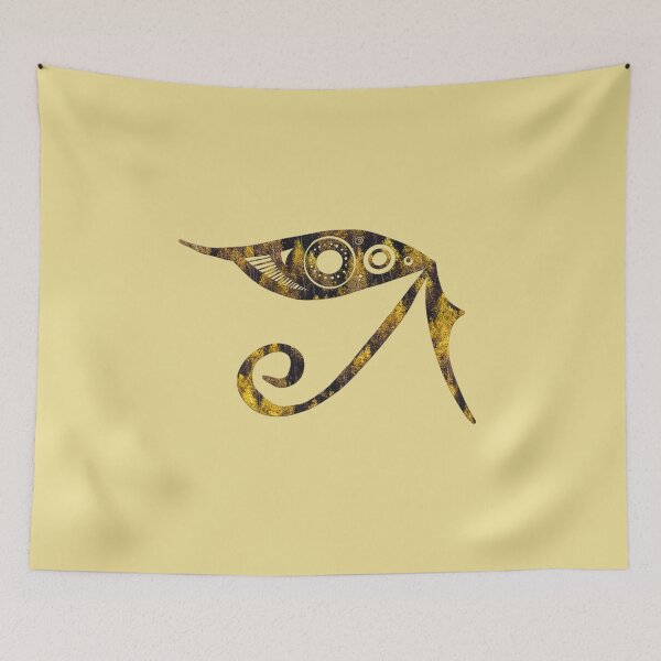 Item preview, : Steampunk golden Eye of Horus - Ancient Egypt Cyberpunk Aesthetic designed and sold by Mad-by-The-O.