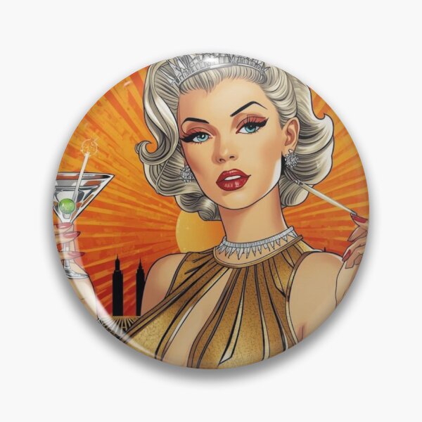 Item preview, Queen of Diamonds Art Deco Atomic Age Playing Card | Retro Futurism | Mid Century Modern Glamour Print designed and sold by MissSaylor.