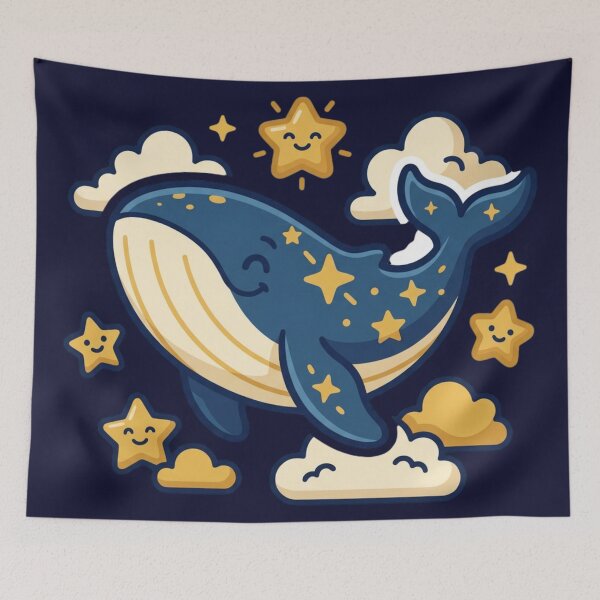 Item preview, Celestial Dreamer Whale - Cute Space Nursery Art designed and sold by HappySproutArt.
