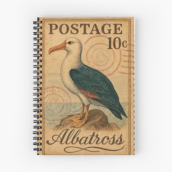 Item preview, Albatross Vintage Stamp Coastal Majesty designed and sold by ForeverPrintsOK.