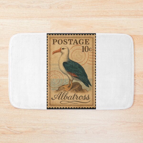 Item preview, Albatross Vintage Stamp Coastal Majesty designed and sold by ForeverPrintsOK.