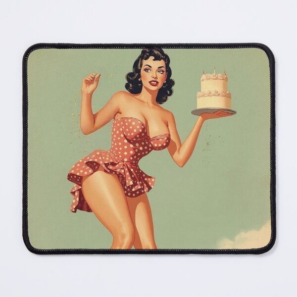 Artikelvorschau, Sweet Giant – Vintage-Pin-up-Riesin mit Kuchen aus den 1950er Jahren entworfen und verkauft von MissSaylor.