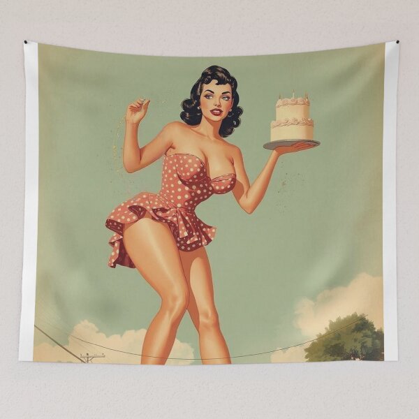 Item preview, Sweet Giant - Vintage 1950s Pin-Up Giantess with Cake designed and sold by MissSaylor.