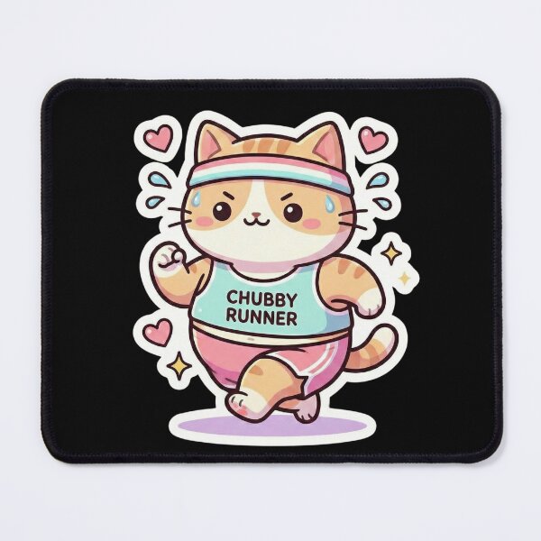 Item preview, Cute Chubby Runner Cat designed and sold by Simple Graphics.