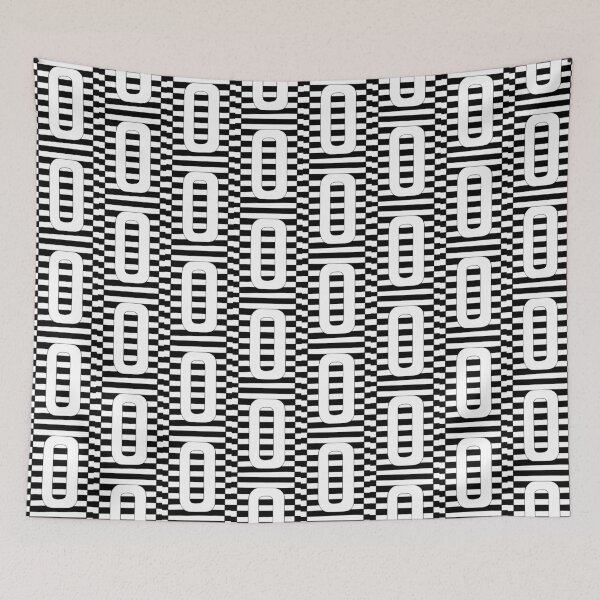 Item preview, Letter O Black and White Geometric Art designed and sold by GTeoArt.