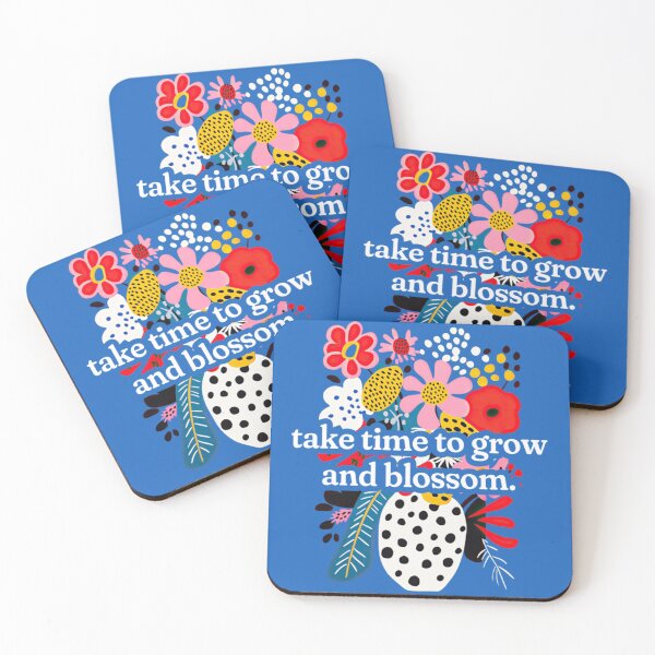 Item preview, Colorful flowers with blue background designed and sold by DarlaPrints.