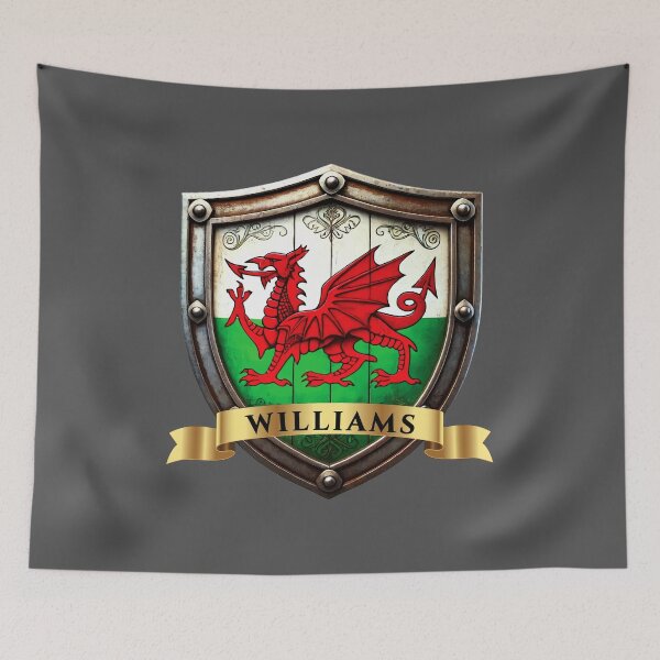 Item preview, Williams Wales Heraldic Name Shield designed and sold by Highlandkings.