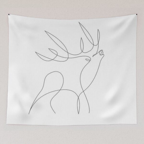 Item preview, Minimalist Deer Line Art designed and sold by linesbydunja.