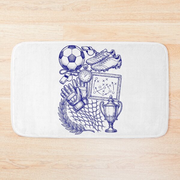 Item preview, Navy Blue Soccer Tactics - Vintage Blueprint Style designed and sold by DigitalGlade.