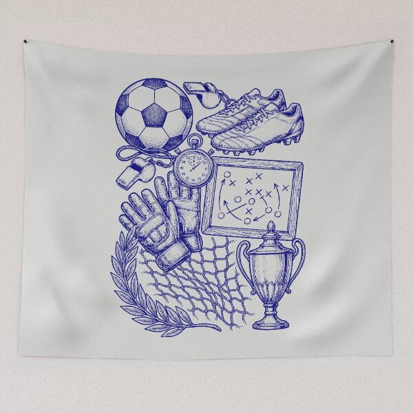 Item preview, Navy Blue Soccer Tactics - Vintage Blueprint Style designed and sold by DigitalGlade.