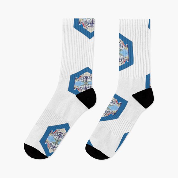 Item preview, Blue Buildings  designed and sold by ThreadsForNaked.