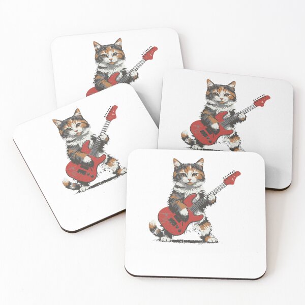 Item preview, Rock Cat Playing Guitar designed and sold by salmzouriart.