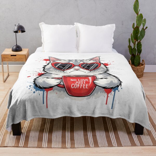Item preview, No Love Just Coffee Cat Valentine Design designed and sold by Latikshop.