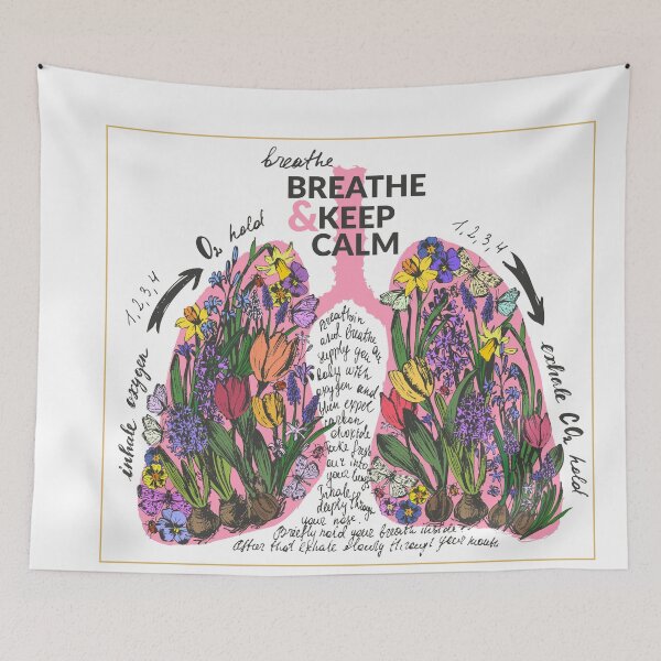 Item preview, Decorative square breathing print with flowers designed and sold by bokasin.