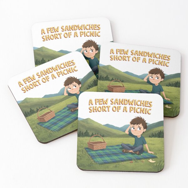 Item preview, Funny Scottish Idiom Art | A Few Sandwiches Short of a Picnic designed and sold by Loom on the Loch.
