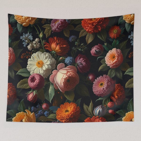 Artikelvorschau, Elegantes, stimmungsvolles viktorianisches Blumen-Ölgemälde entworfen und verkauft von hollycooper.