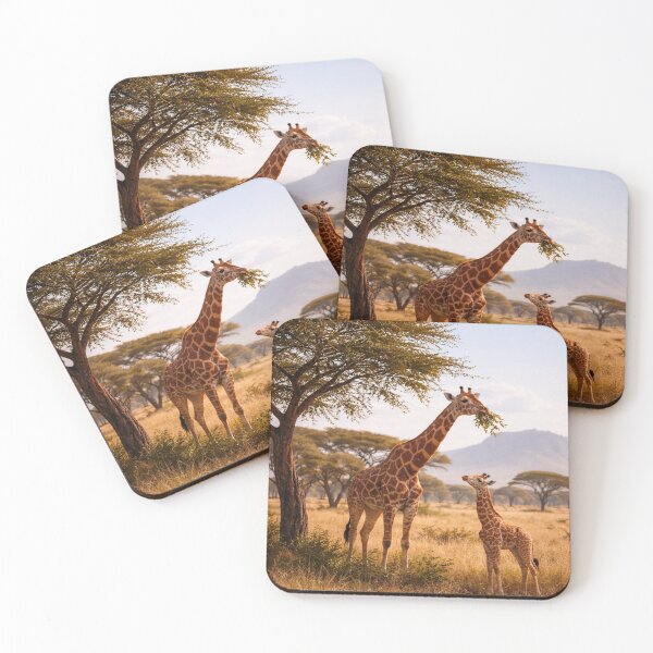 Item preview, African Giraffes under the Acacia Tree designed and sold by NatureFloralArts.