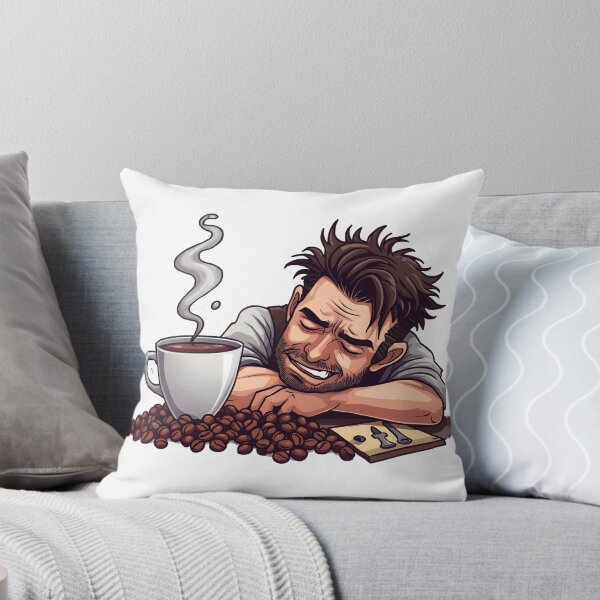 Item preview, Exhausted Barista Sticker – Funny Tired Coffee Lover Decal & Comic Art designed and sold by StickerNexa.