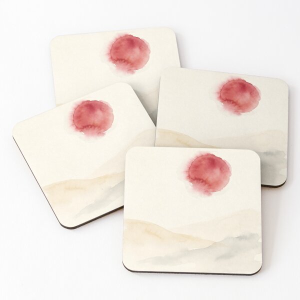 Item preview, Red Sun Japandi - Minimalist Abstract Art designed and sold by Artistmava.